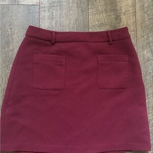 LOFT Rich Burgundy Mini Skirt